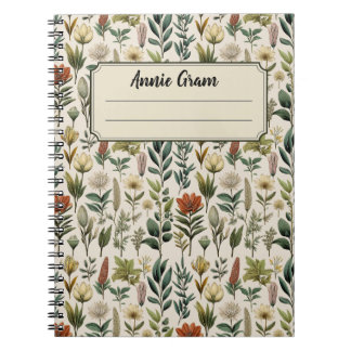 Vintage Botanical Notizbuch – Antike Floral Notizblock