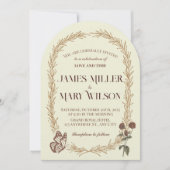 Vintage Botanical Oval Wedding Invite Einladung (Vorderseite)