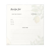Vintage Botanical Recipe Notepad Notizblock (Vorderseite)