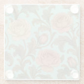 Vintage Botanical Rose Glasuntersetzer (Rückseite)