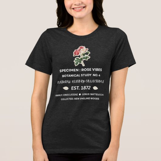 Vintage Botanical Rose Vibes Tri-Blend Shirt (Vorderseite)