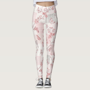 Vintage Botanical Schmetterling Toile-Muster (7) Leggings