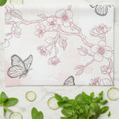 Vintage Botanical Schmetterling Toile-Muster (8) Geschirrtuch (Gefaltet)