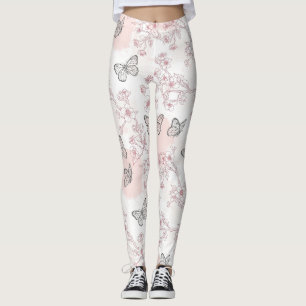 Vintage Botanical Schmetterling Toile-Muster (8) Leggings