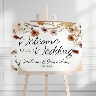 Vintage Botanical Tiny Floral Wedding Poster