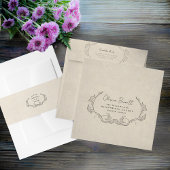 Vintage Botanical Wedding Envelope Belly Band