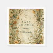 Vintage Botanical Wildflower Baby Shower Serviette (Vorderseite)