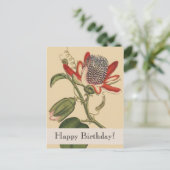 Vintage Botanicals Happy Birthday Postcard Postkarte (Stehend Vorderseite)