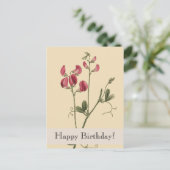 Vintage Botanicals Happy Birthday Postcard Postkarte (Stehend Vorderseite)