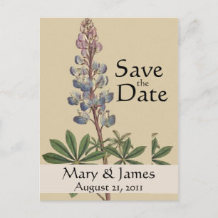 Vintage Botanicals Lupin Save-the-Date-Postkarte Ankündigungspostkarte