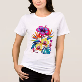 Vintage-Botanik-All-Over-Muster-T-Shirt Tri-Blend Shirt