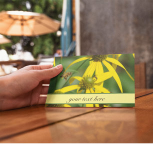 Vintage-Botanik-Dankeskarte mit Honigbiene Postkarte