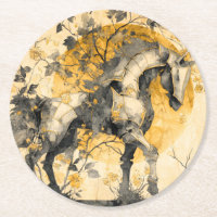 Vintage-Botanik-Geist Weißes Pferd Florale Reben