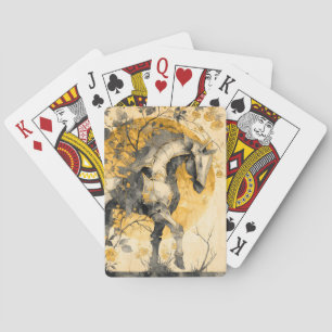 Vintage-Botanik-Geist Weißes Pferd Florale Reben Spielkarten