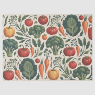Vintage-Botanik-Gemüsegarten-Muster Seidenpapier