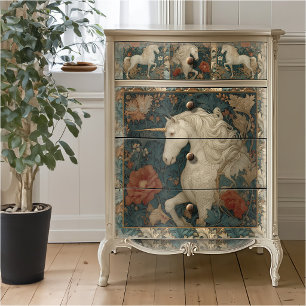 Vintage Botanik im William-Morris-Stil Einhorn Seidenpapier