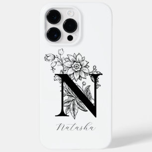 Vintage-Botanik-Initiale N-Monogramm-Name   Case-Mate iPhone 14 Pro Max Hülle