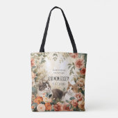 Vintage-Botanik-Katzenmutter-Gesellschaft Florale  Tasche (Rückseite)