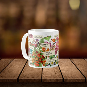 Vintage-Botanik-Lehrergeschenk mit Inspiration Kaffeetasse