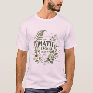 Vintage Botanik-Mathematiklehrer verwurzelt in Log T-Shirt