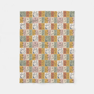Vintage Botanik-Patchwork-Blumen-Decke Fleecedecke