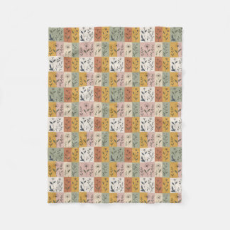 Vintage Botanik-Patchwork-Blumen-Decke Fleecedecke