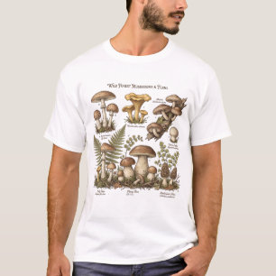 Vintage-Botanik-Pilz-Farn-Diagramm-T-Shirt T-Shirt