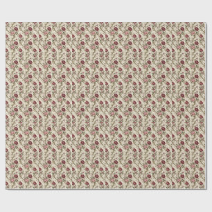 Vintage-Botanik-Rosen- und Damast-Blumenmuster-Kun Geschenkpapier