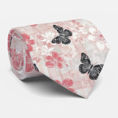Vintage-Botanik-Schmetterling-Toile-Muster (7) Krawatte (Gerollt)
