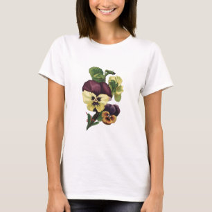 Vintage Botanik - Stiefmütterchen in Blüte, T-Shirt