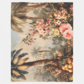 Vintage-Botanikszene mit Palmen Fleecedecke (Vorderseite)