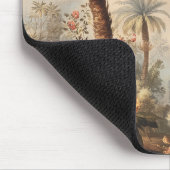 Vintage-Botanikszene mit Palmen Mousepad (Ecke)