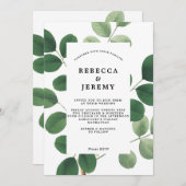 Vintage botanisch-grüne Hochzeit Einladung (Vorne/Hinten)