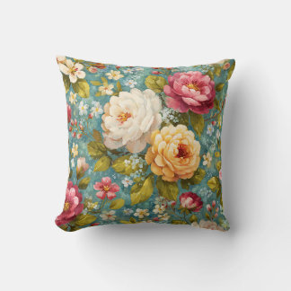 Vintage Botanisch Romantisch Chic Floral Farbiger Kissen