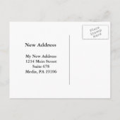 Vintage botanische Abbildung Neue Adresse Ankündigungspostkarte (Rückseite)