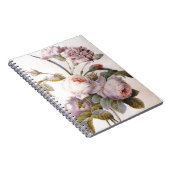 Vintage botanische Abbildung, rosa Notizblock (Rechte Seite)