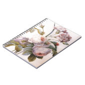 Vintage botanische Abbildung, rosa Notizblock (Linke Seite)