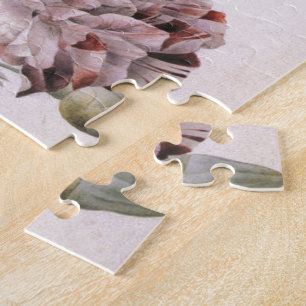 Vintage botanische Abbildung, rosa Puzzle