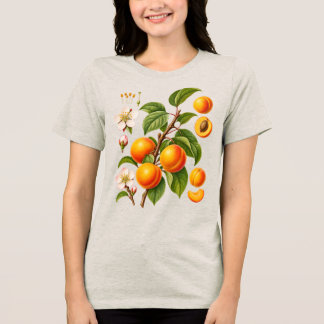 Vintage botanische Aprikosen-Illustration Tri-Blend Shirt