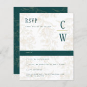 Vintage BOTANISCHE AQUAMARINE GOLD-Hochzeit (Vorne/Hinten)