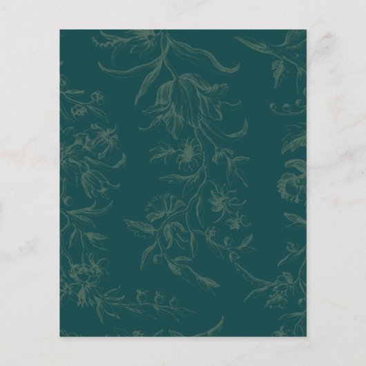 Vintage BOTANISCHE AQUAMARINE GOLD-Hochzeit (Rückseite)