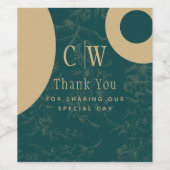 Vintage BOTANISCHE AQUAMARINE GOLDWÄSCHE Weinetikett (Einzelnes Label)