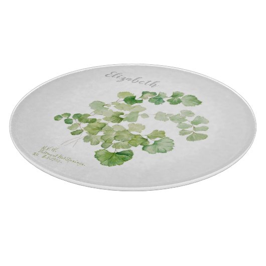 Vintage botanische Aquarellmalerei Schneidebrett (Ecke)