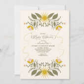 Vintage botanische Babydusche Einladung (Vorderseite)