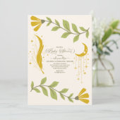 Vintage botanische Babydusche Einladung (Stehend Vorderseite)