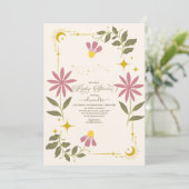 Vintage botanische Babydusche Einladung (Stehend Vorderseite)