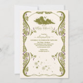Vintage botanische Babydusche Einladung (Vorderseite)