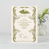 Vintage botanische Babydusche Einladung (Stehend Vorderseite)