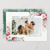 Vintage Botanische Berries | Foto Weihnachten (Vorne/Hinten)