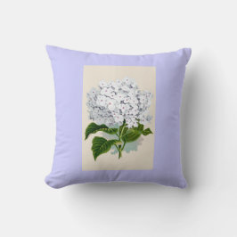 Vintage botanische Bilder von White Hydrangea Kissen